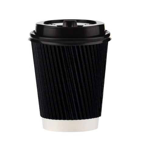 8oz Black ripple double wall paper cup x 500