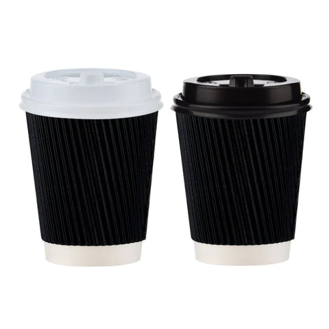 8oz Black ripple double wall paper cup x 500