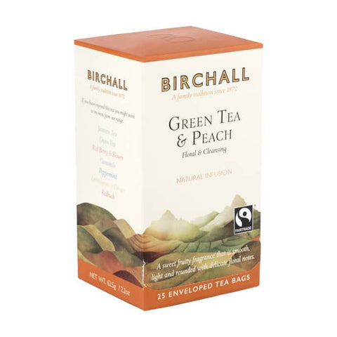 Birchall Green Tea & Peach Teabags